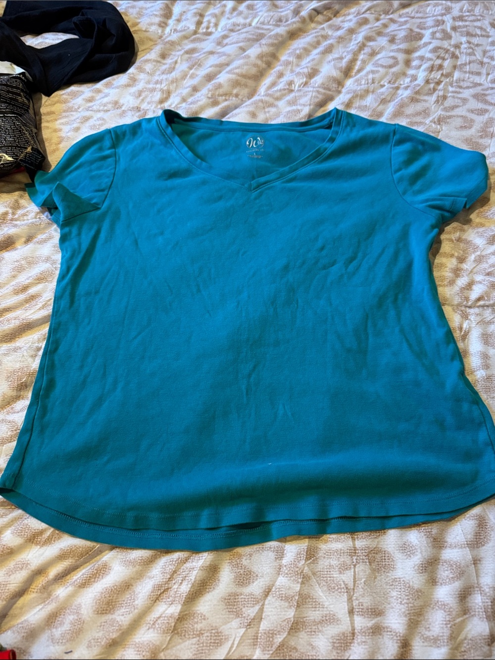 Westport Teal V-Neck Short Sleeve Top